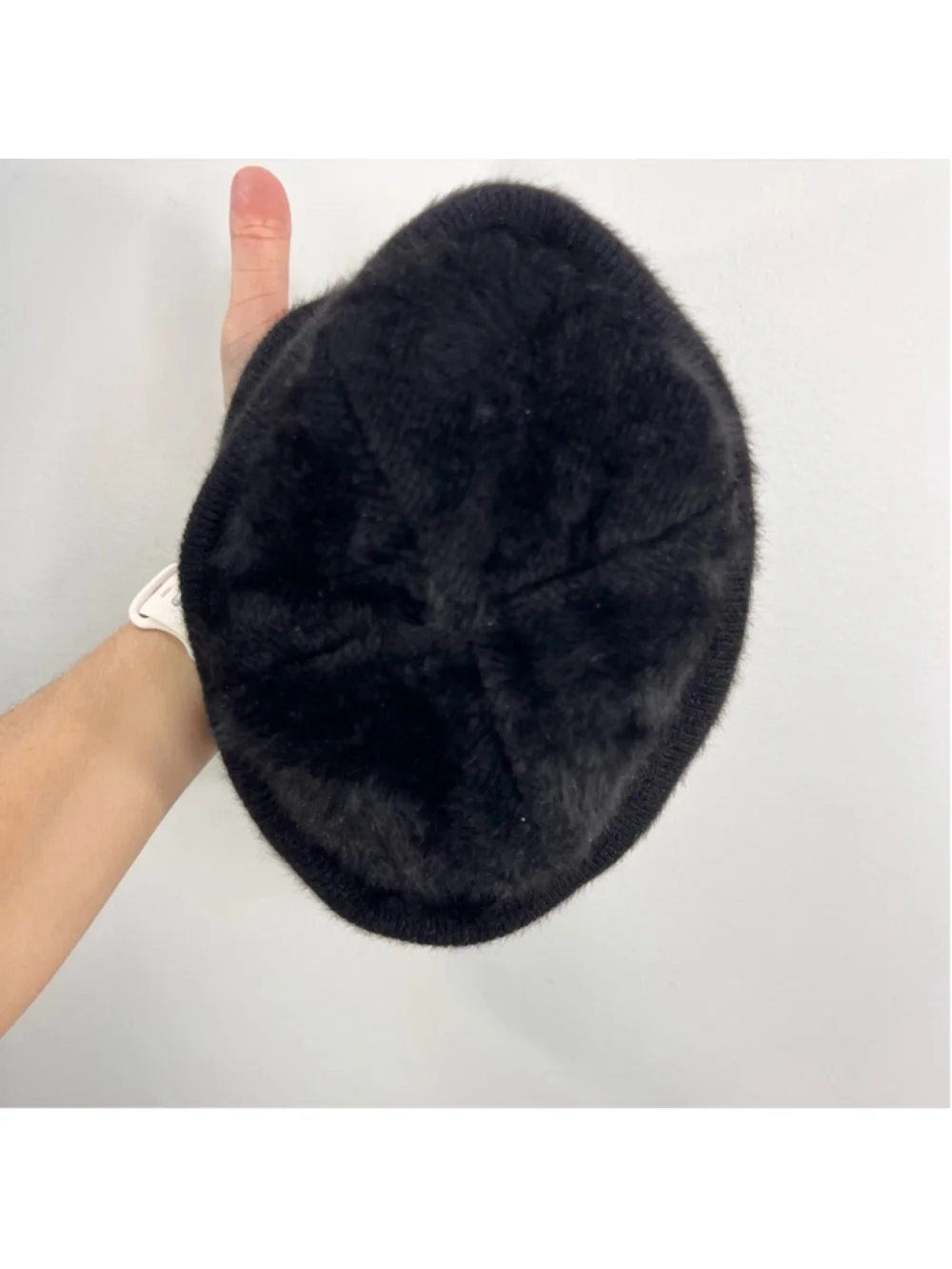 Vintage Y2K KANGOL Furgora pull on black fuzzy cuff beanie skull cap OS